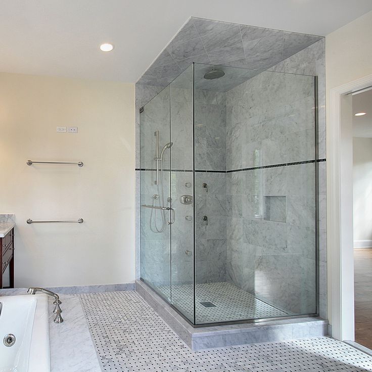 Master bath with glass shower